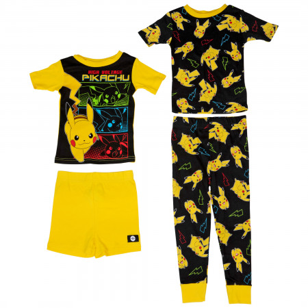Pokemon Pikachu Pants and Short 4-Piece Pajama Set